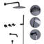 Ensemble de système de douche rond 10 po avec bec de baignoire, ensemble de robinet de douche à 3 fonctions mural avec valve brute-93143636