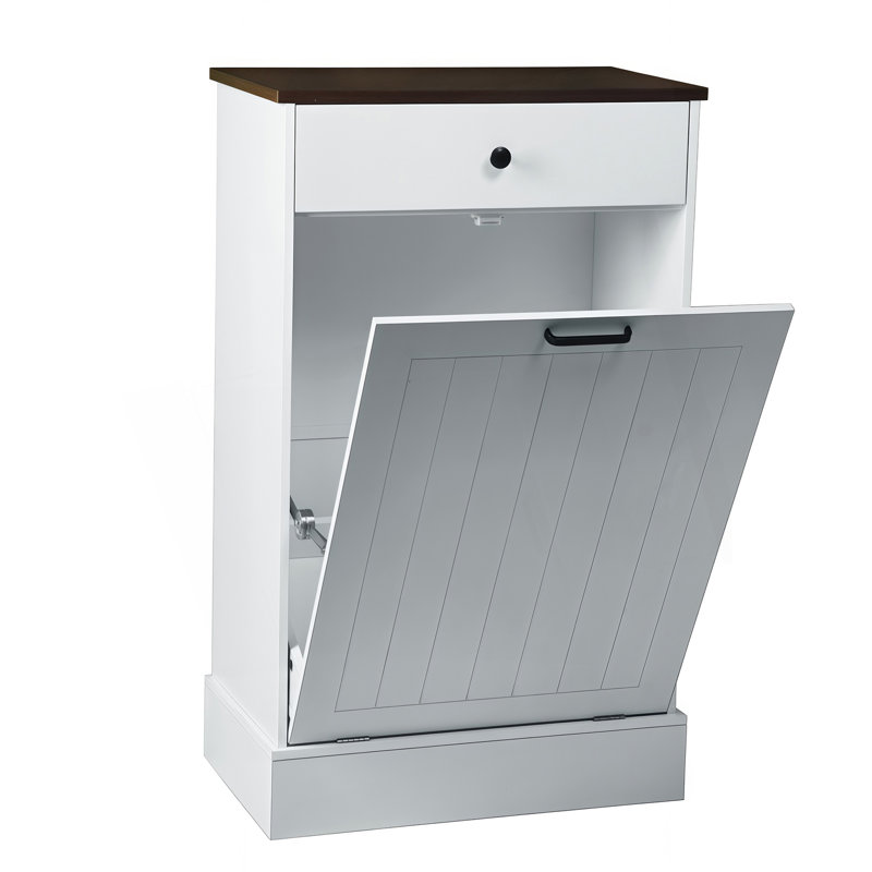 Armoire à poubelle inclinable, armoire à poubelle cachée avec tiroir, armoire à ordures autoportante
