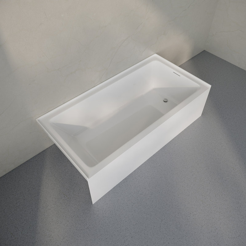 Baignoire de trempage en alcôve Voltaire 72 x 36 à jupe droite blanche avec drain Voltaire, Oui