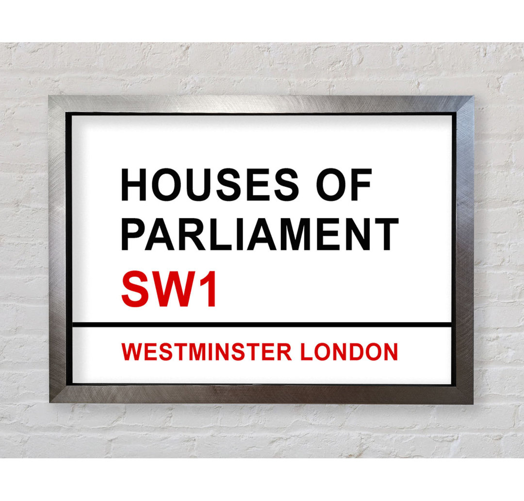 Houses Of Parliament Schilder - Einzelbildrahmen Typografie