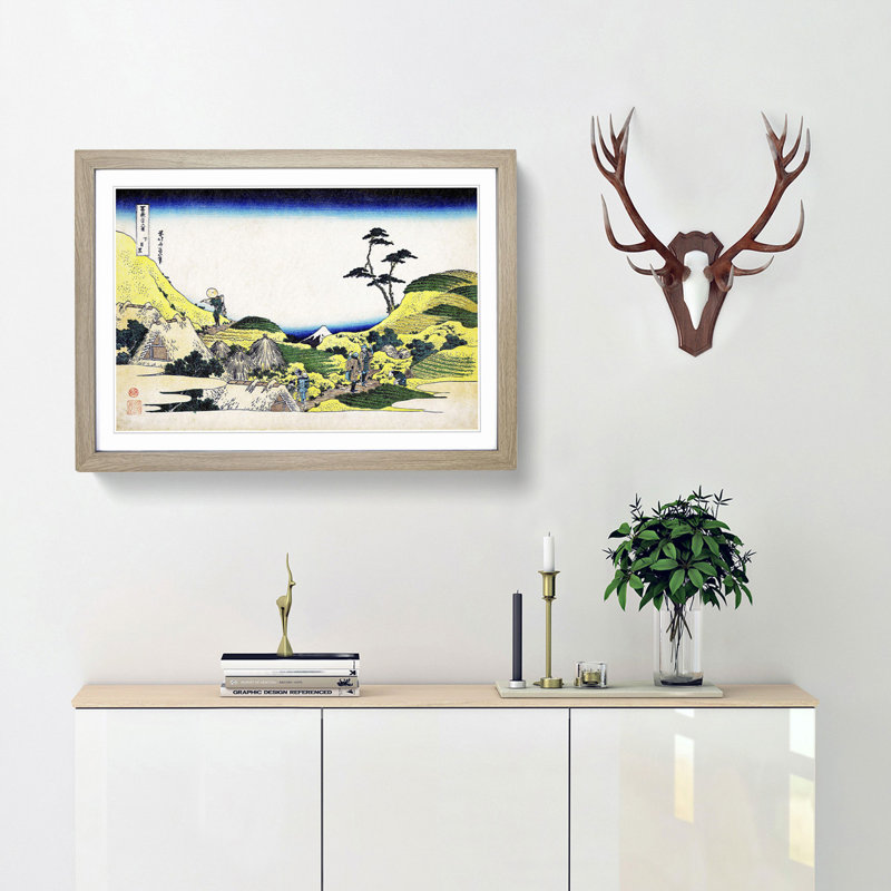 Lower Meguro by Katsushika Hokusai - Framed Print, Oak Framed, 48cm H x 65cm W x 2cm D