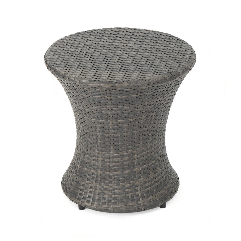 Patio Side Table with Stylish Design without Glass Top, Grey