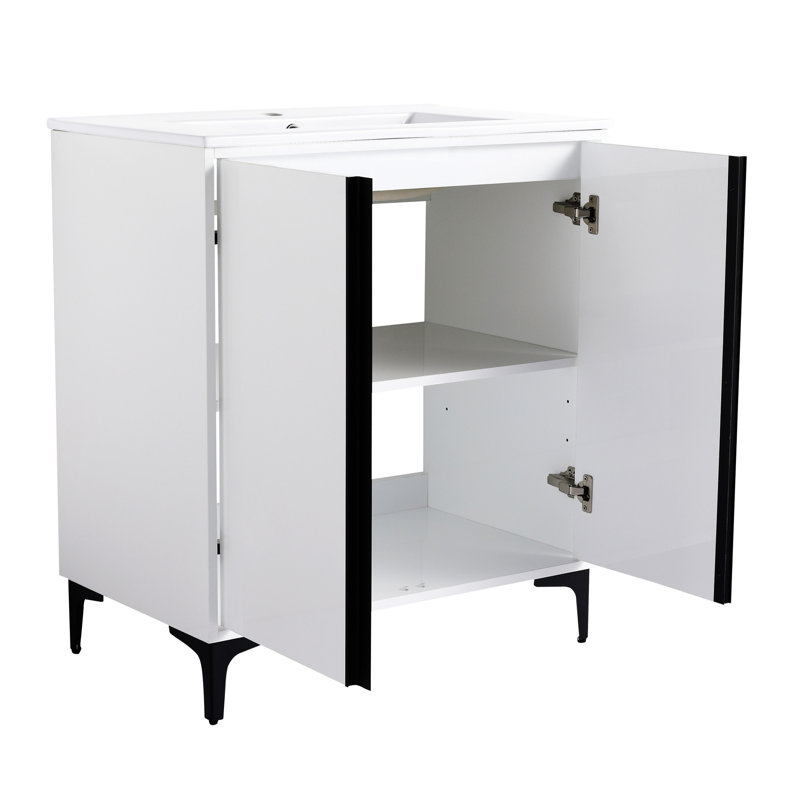 Ensemble de meuble-lavabo autoportant avec lavabo en céramique 30 po Rotha