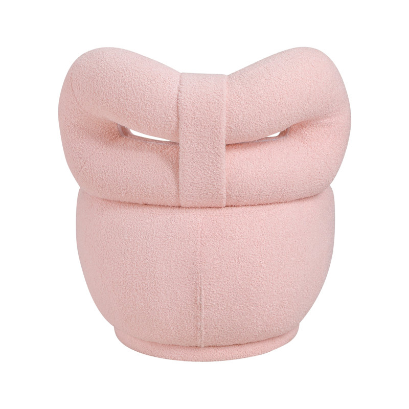 Chaise pivotante pour enfants avec structure en contreplaqué et base en métal Pink Boucle