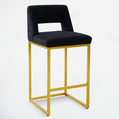 Tabouret de bar de comptoir 26 po avec dossier bas et siège en métal pour îlot de cuisine