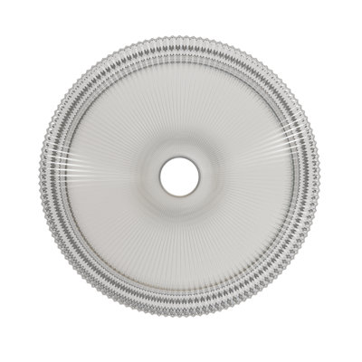 14 - Inch Bathroom Sink, Transparent Round Crystal Glass, Artistic Stripes, Suitable For Countertop Use, And Refreshing, 14.29*4.53 Size, Recommended Drain Hole Glass Style, Fits Countertops