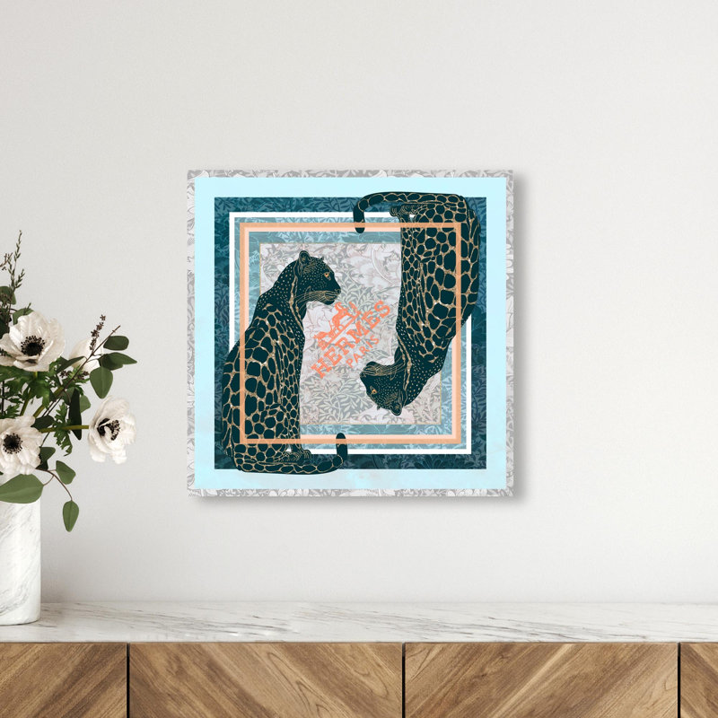 Dual Paris Cheetah Print Glam Jungle by Oliver Gal, Black Frame, 12 x 12, 16"H x 16"W, Canvas Unframed