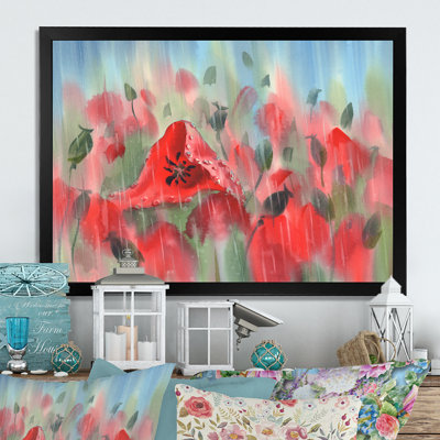 " Red Poppies In The Rain "
