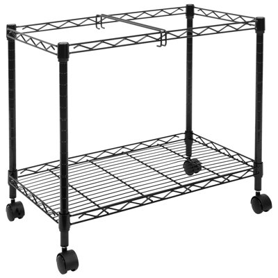 Mount-It! Mobile Rolling File Folder Cart with Wheels, Single Tier w/ Storage Rack & Locking Casters