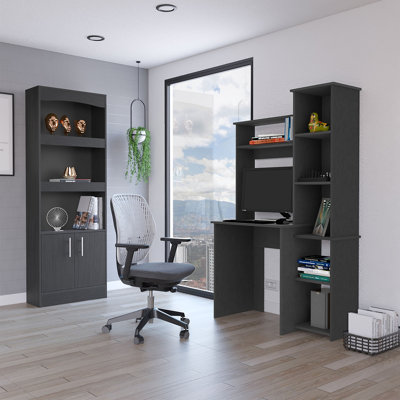 2 Piece Office Set, Bookcase + Desk