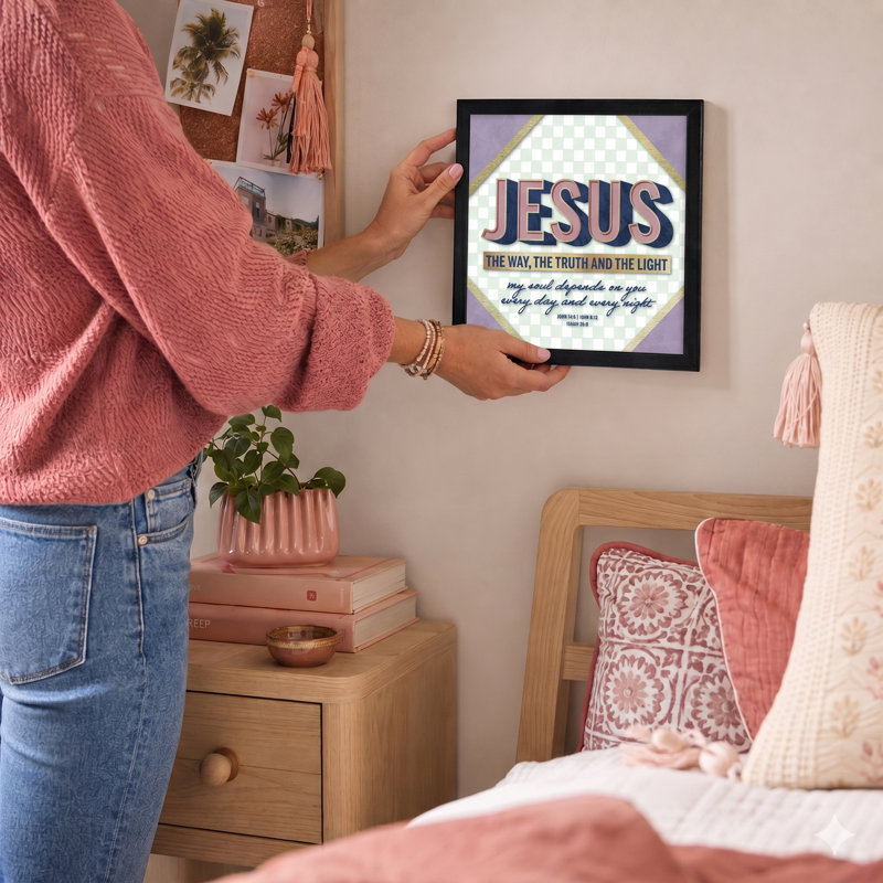 Tableau encadré Jésus le Chemin Vérité Lumière