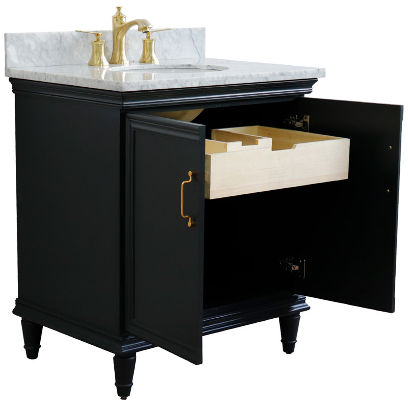 Ensemble de meuble-lavabo simple 31 po Nerys, Granite, Gris foncé