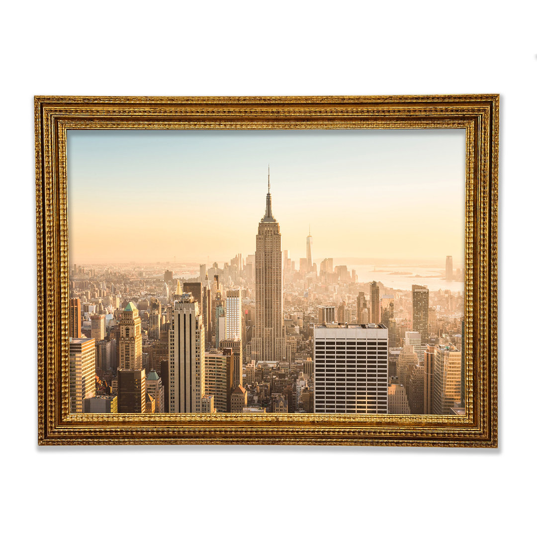 New York Skyline In The Day - Einzelne Bilderrahmen Kunstdrucke