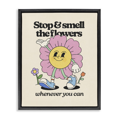Vintage Smell The Flowers Floating Frame, design by Victoria Barnes