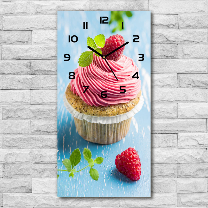 Jakovs Glass Wall Clock, Pink/Blue/Black