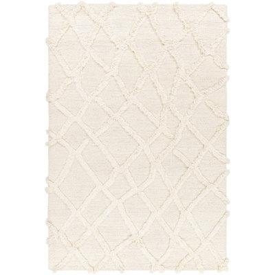 Wool Geometric Area Rug in Yellow