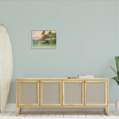 Maison de bord de mer tropicale, estampe numérique par Martin Figlinski