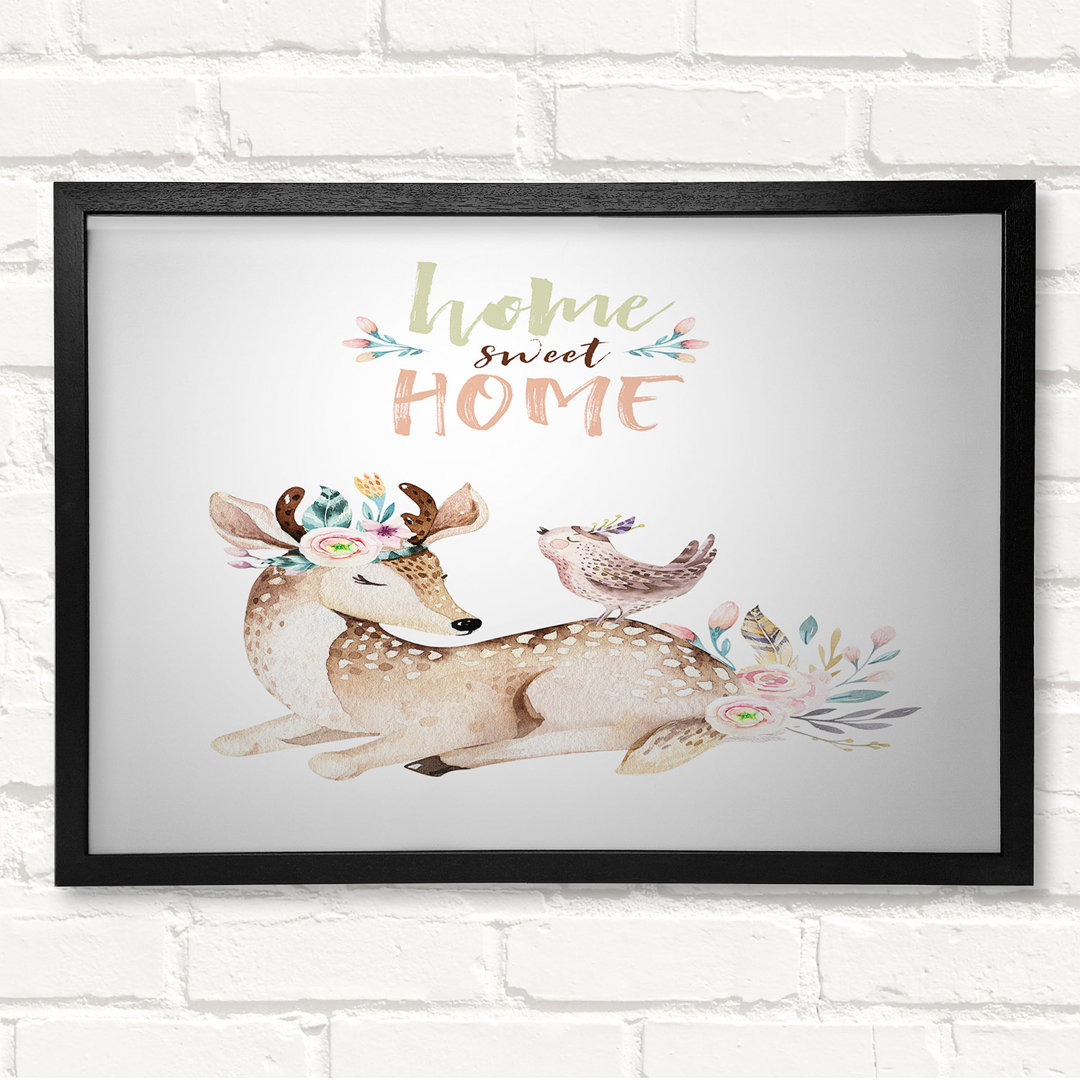 Home Sweet Home Woodland Animals Gerahmter Druck