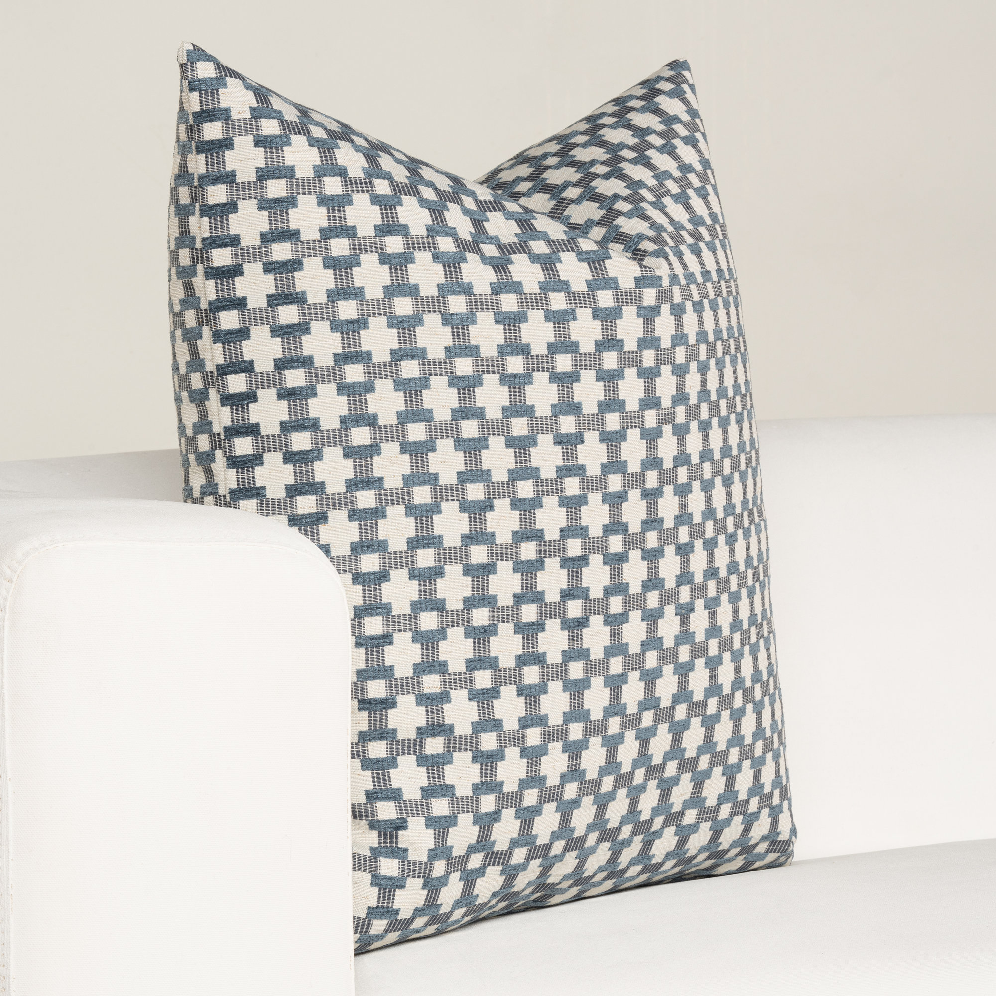 Birch Lane Stride Throw Pillow Throw, Blue Geometric, Square 26", Polyester