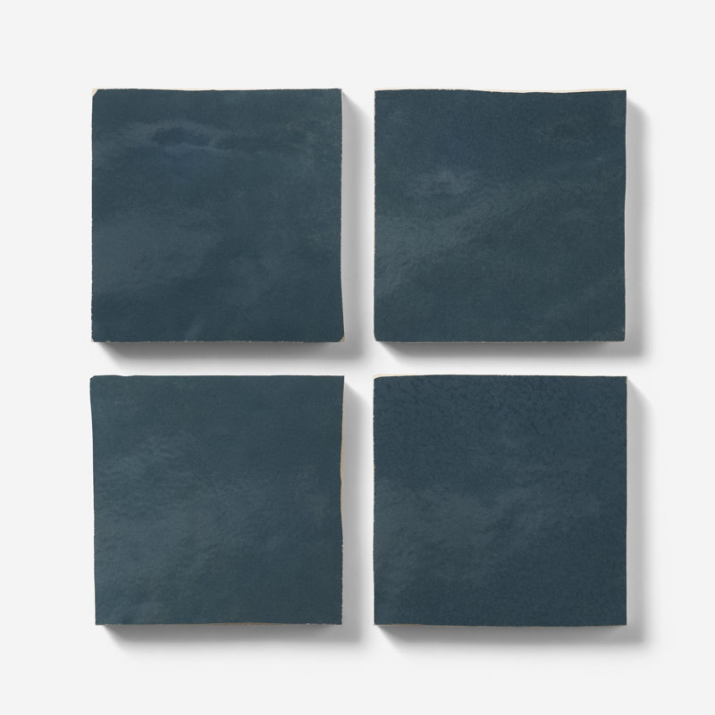 Virello 4x4 Glossy Ceramic Wall Tile, Coastal Blue
