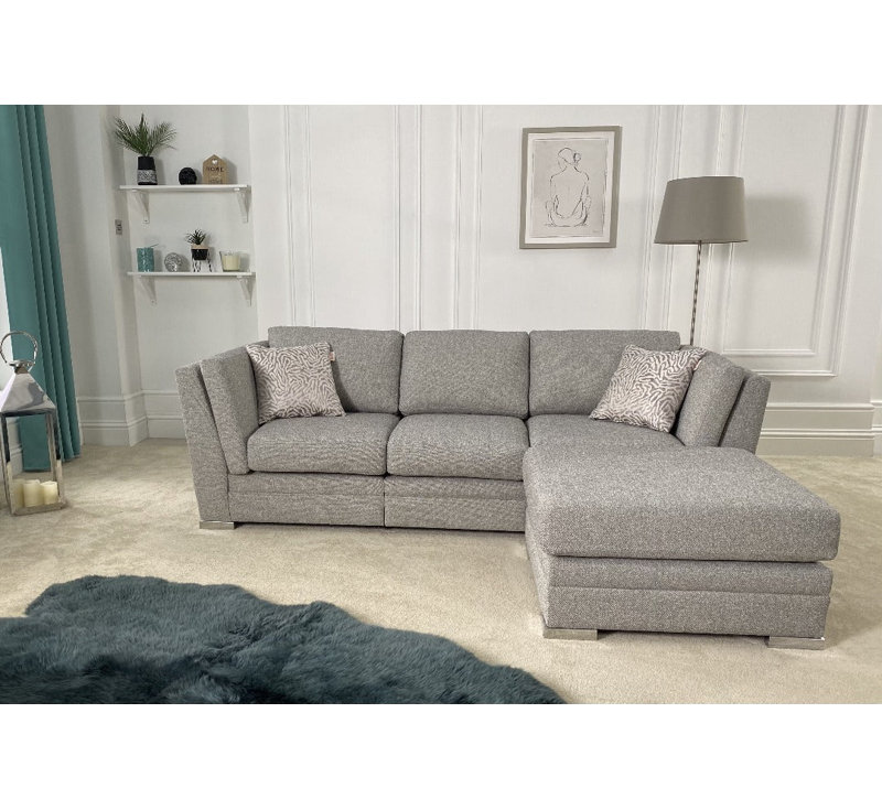 Charlotte 7 Seater Sofa & Chaise, Light Grey
