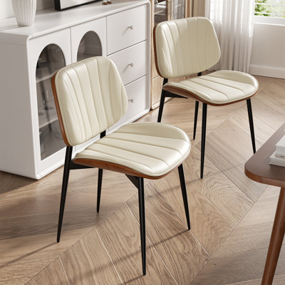 Chaises de salle à manger rembourrées en cuir de polyuréthane, chaises d'appoint pour salles à manger, cuisines et salons