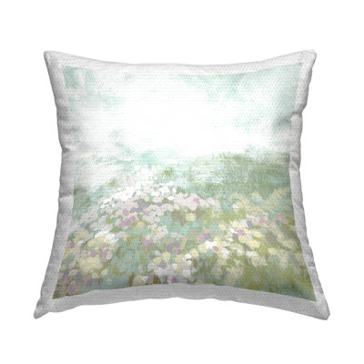 Rural Meadow Impression Printed Outdoor Throw Pillow Design by June Erica Vess
