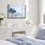 Coastal Bathroom Canvas Wall Art Blue Hydrangea Floral Vase Butterfly Open Window Beach Seascape Wall Decor Poster Print Artwork for Living Room Bedroom Bathroom Home Decor-1653064736