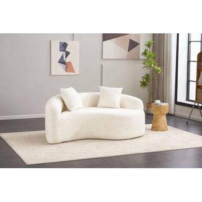 S-Curved Chenille Sectional Sofa: Dual-Depth, Compact For Small Spaces, No Assembly Required