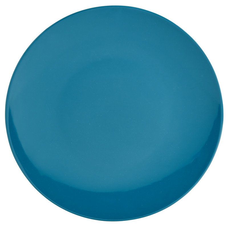 Peacock Blue and Light Green Melamine Dinnerware Set, Service for 4