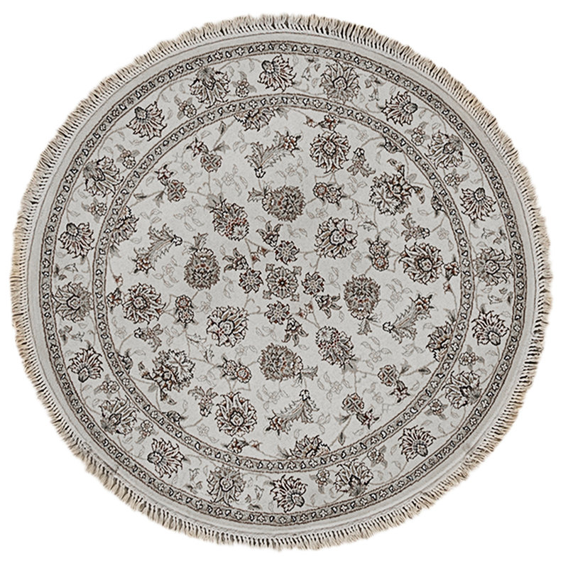 High-Quality Hand-Knotted Ivory Area Rug