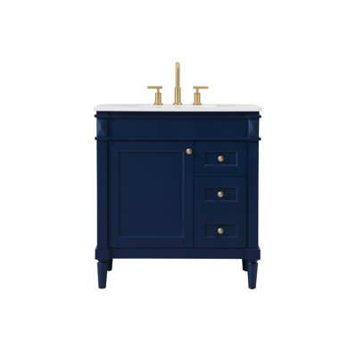 Readington 32'' Single Bathroom Vanity with Engineered Marble Top
