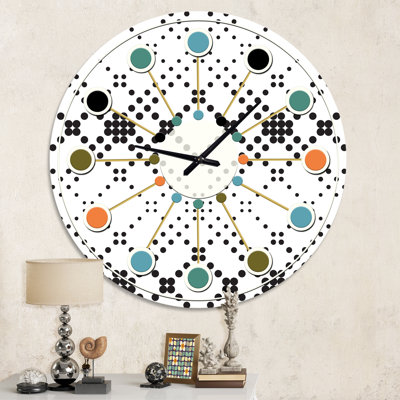 Oversized Geometrical Abstract Minimal IX Mid-Century Wall Clock