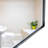 36X24inch Black Rectangular Vanity Mirror - Beveled Edge, Reflection Hd Quality