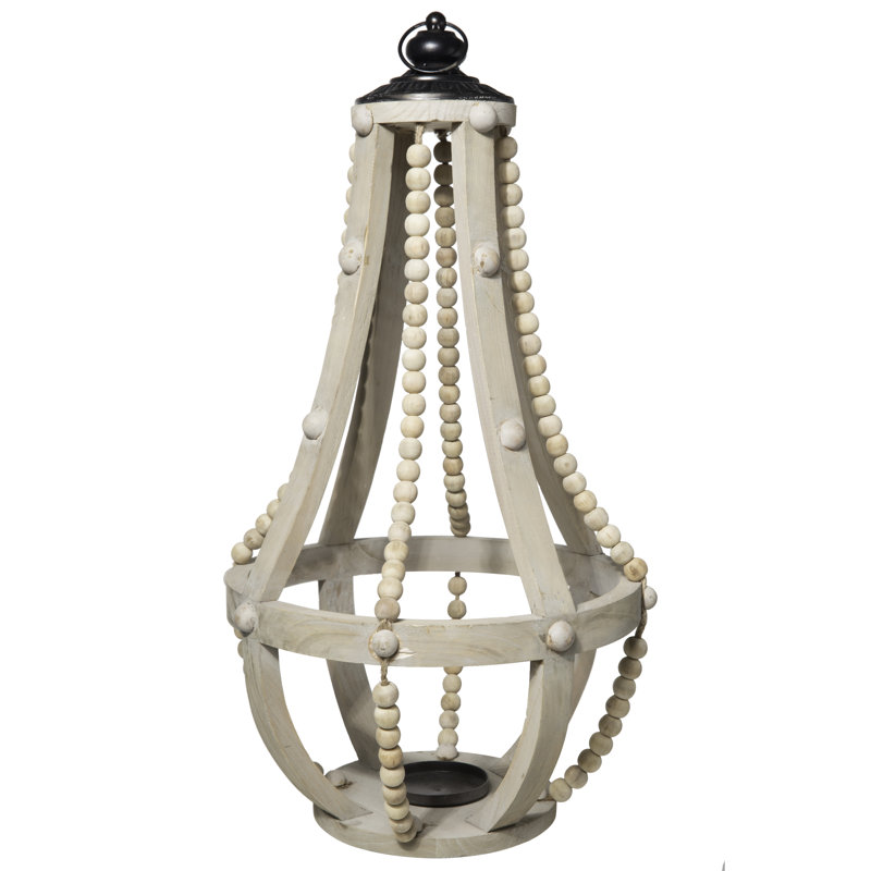 27'' H Wood Tabletop Lantern