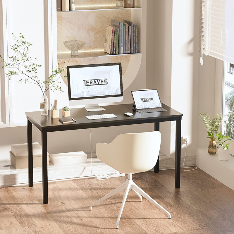Bureau d'écriture rectangulaire l 55,11 po Tyjon, Noir, H 29,52 po x l 39,37 po x P 23,62 po