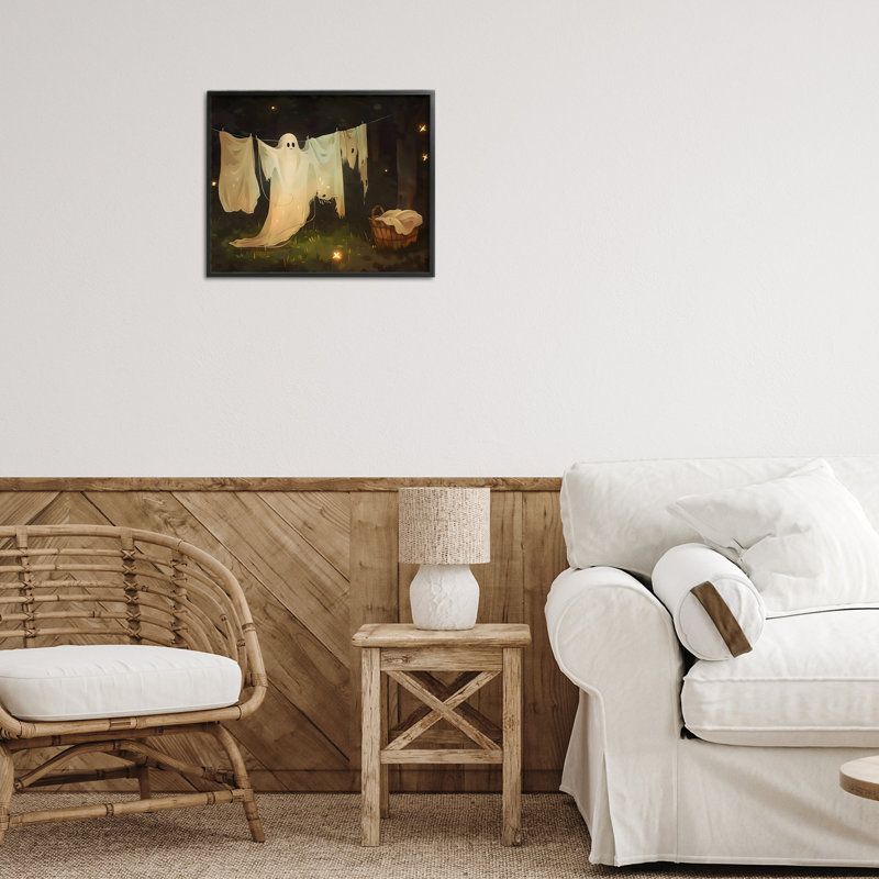 Halloween Halloween, H 11 po x l 14 po, Giclée encadrée noir minuit