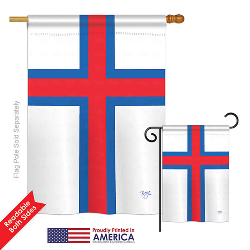 Drapeau de jardin décoratif en polyester 2 faces Faroe Îles du Monde
