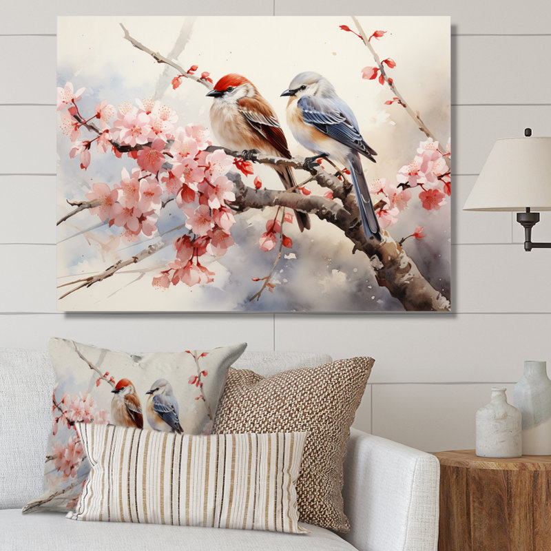 «Asian Art Sumi Bird Serenity VI», reproduction d'art sur toile, H 34 po x l 44 po x P 1,5 po, Toile tendue