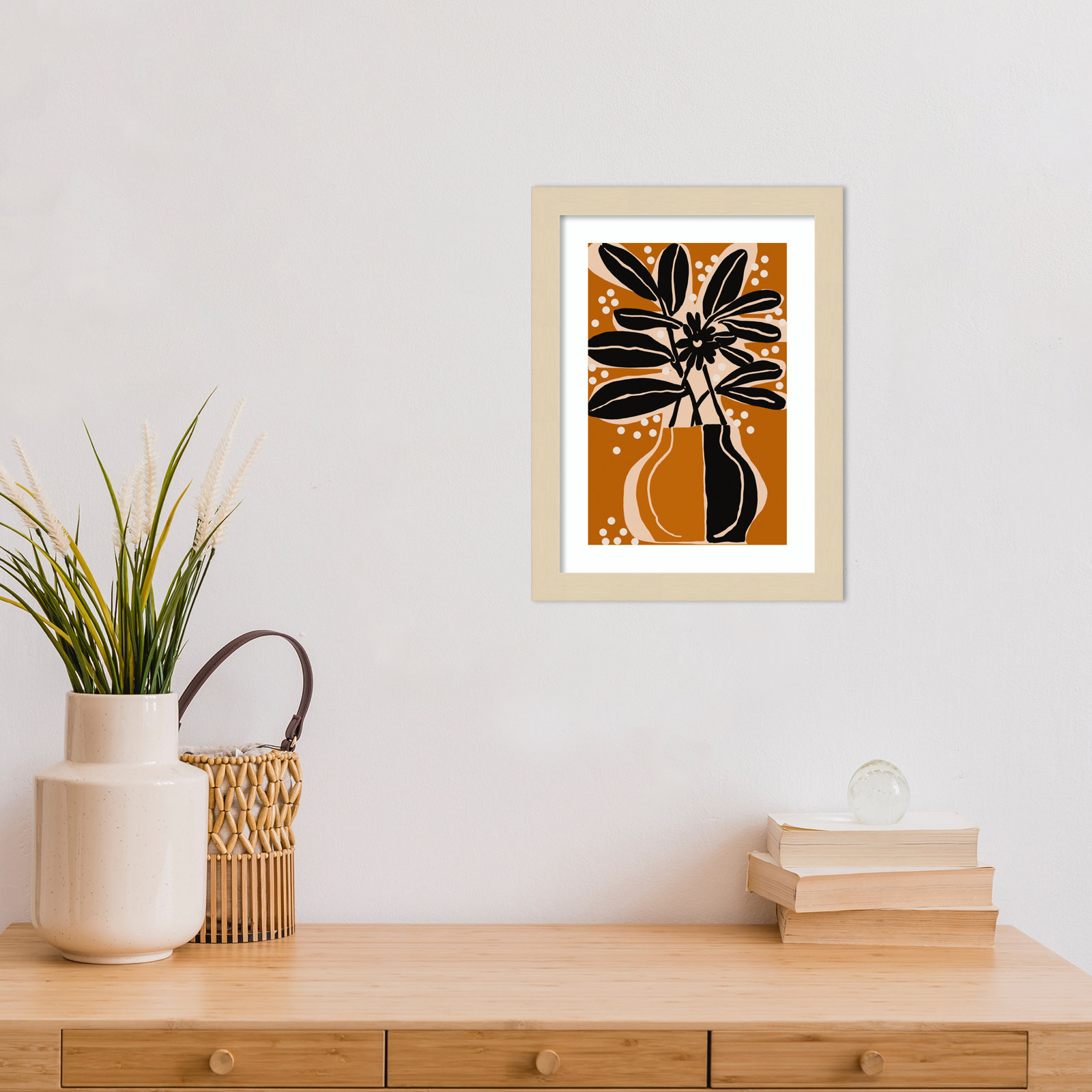 Galya "Ochre Still Life No. 6" Print, 13" H x 10" W, Brown