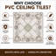 Carreau de plafond en PVC 2 pi x 2 pi, paquet de 10 (40 pieds carrés)