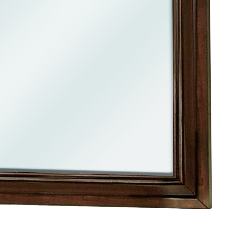 Wood Flat Mirror, Brown Cherry