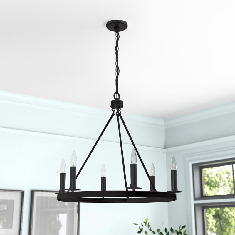 Lustre 6 lumières en noir mat, Noir mat