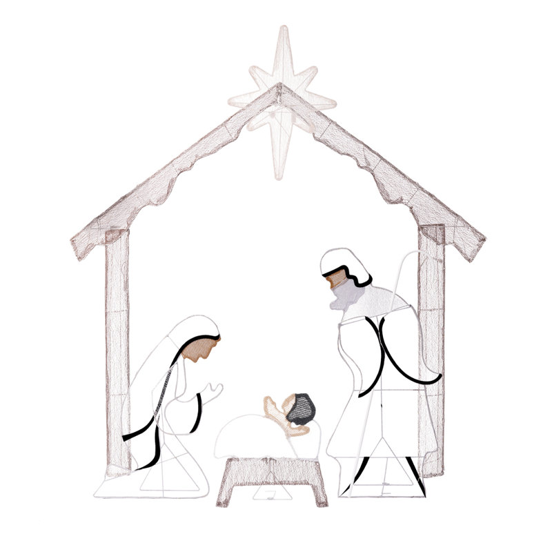 Crèche de Noël d'extérieur 6 pi Emila