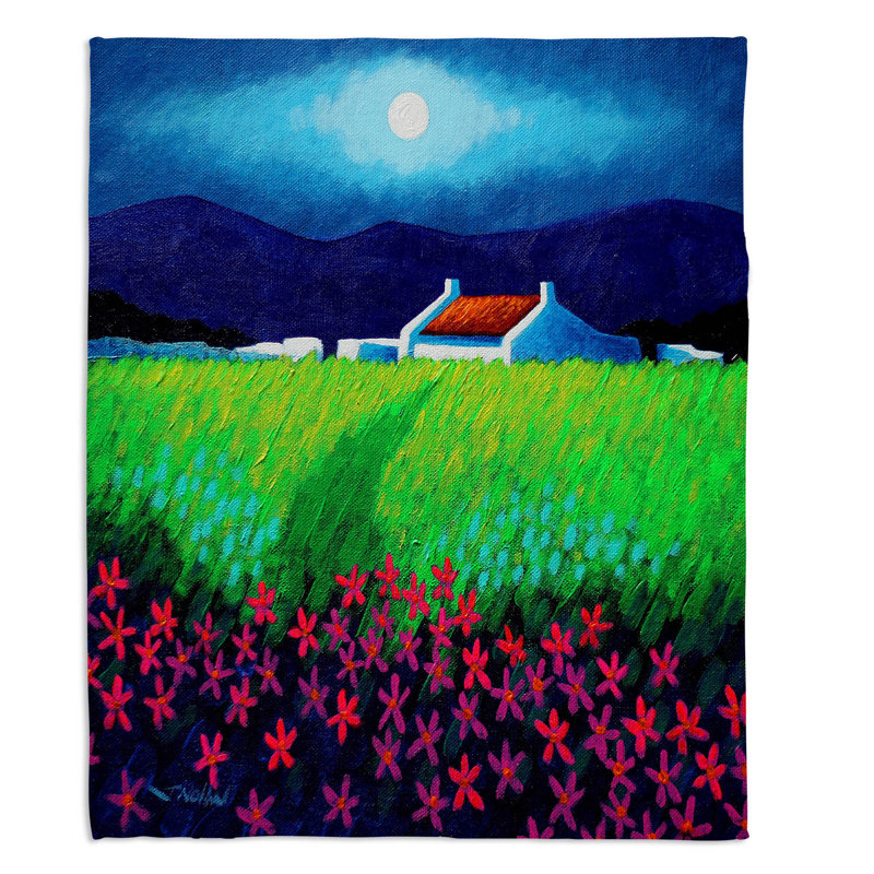 Couverture sherpa douce moonlight fleurs, l 51 po x L 60 po