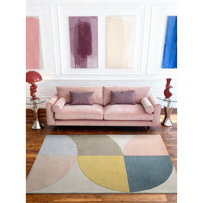 Deveshi Geometric Wool Hand Tufted Area Rug