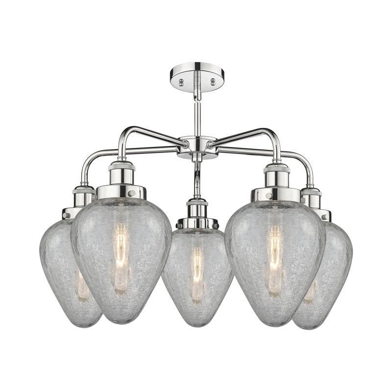 Lustre en forme de goutte à 5 lumières Ameet, Chrome poli