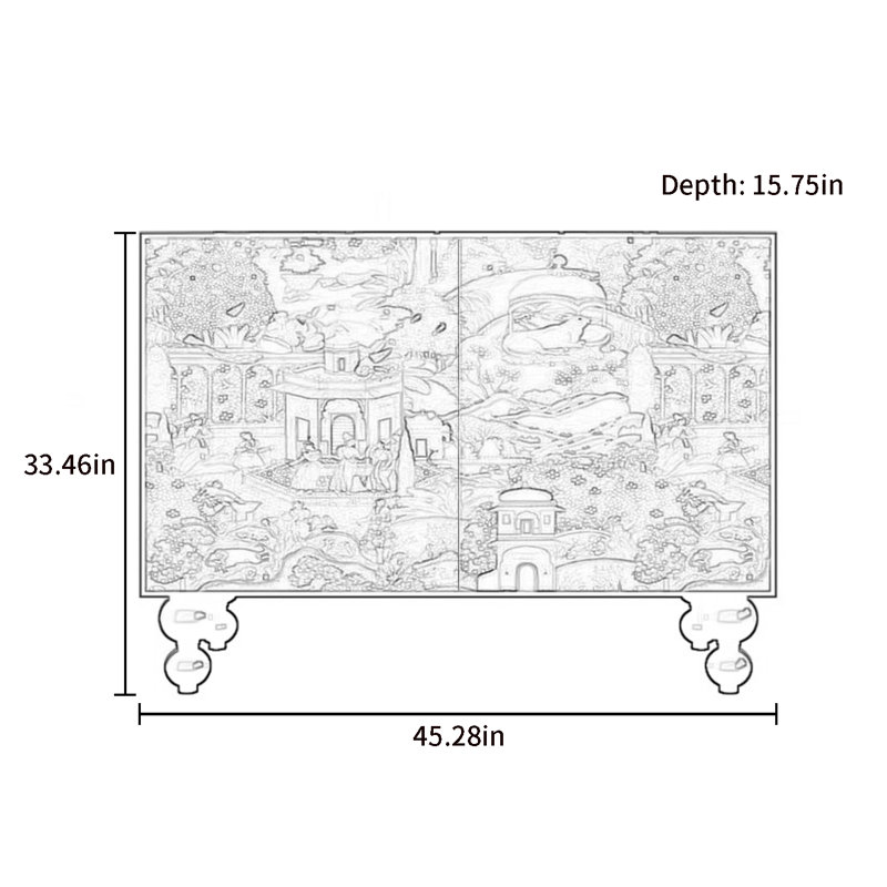 Modern Simple Double-Door Accent Cabinet Sideboard