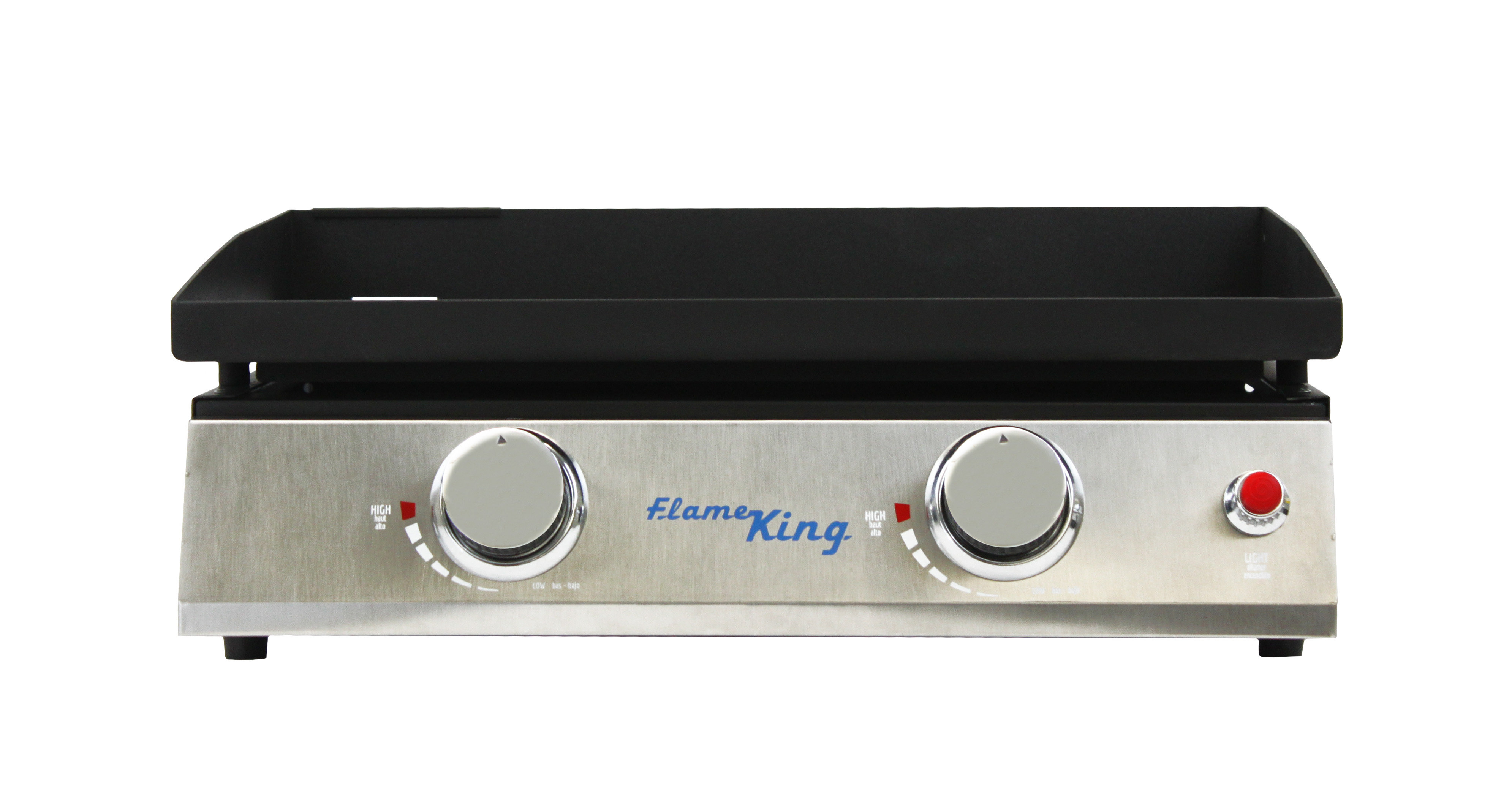 Flame King 2Burner Propane Tabletop Heavy Duty FlatTop Cast Iron Grill