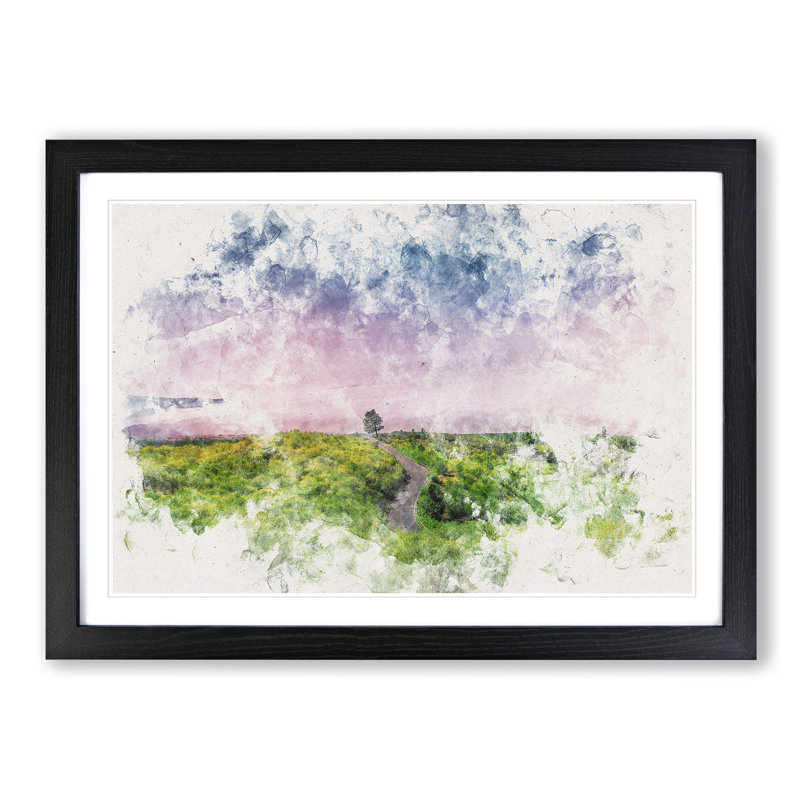 Driving Through Tenerife - Picture Frame Painting, 45cm H x 63cm W x 2cm D, Black Framed